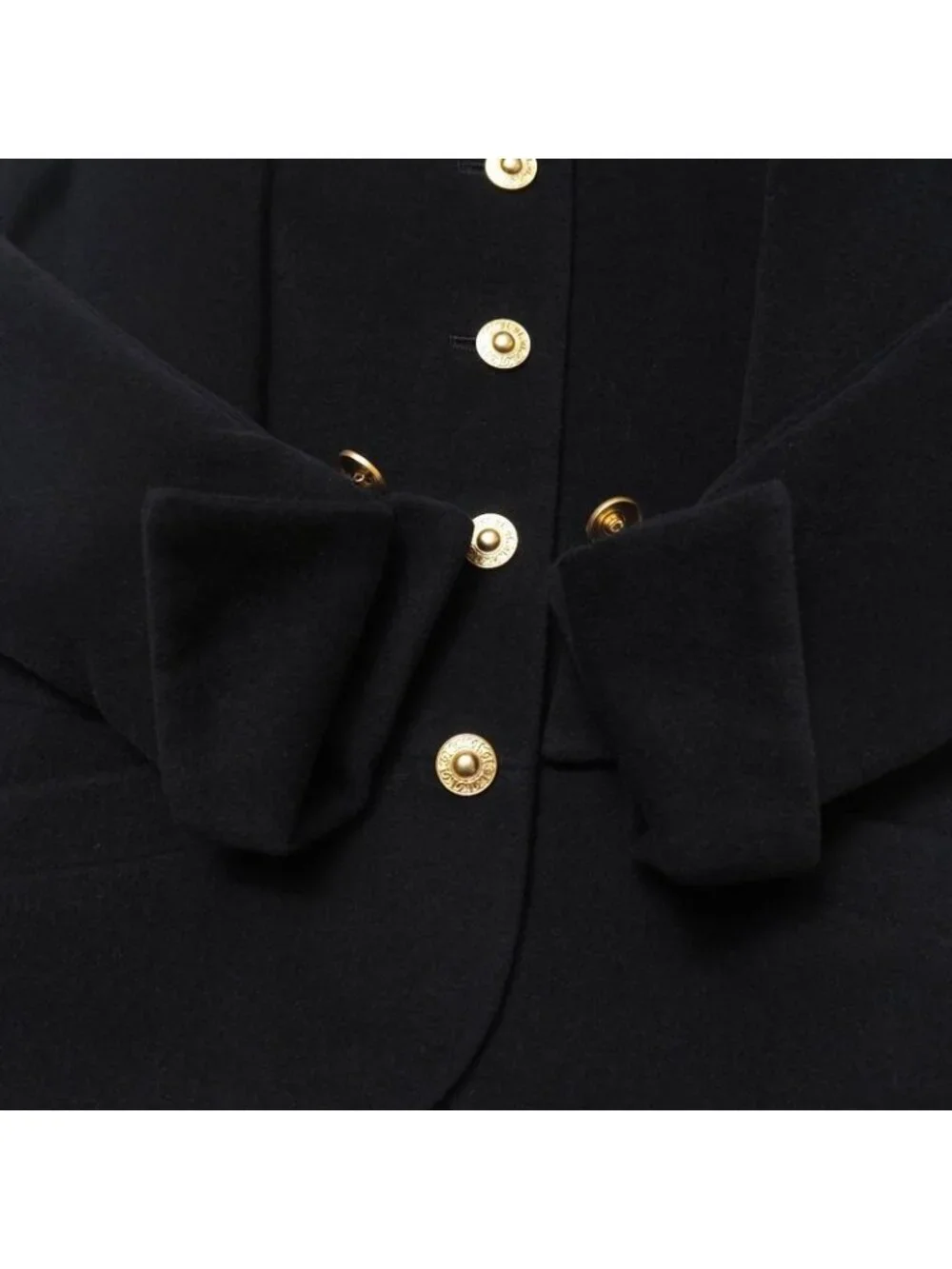 Dior Vintage Collarless Jacket 9 CD Button Angora Blend Wool